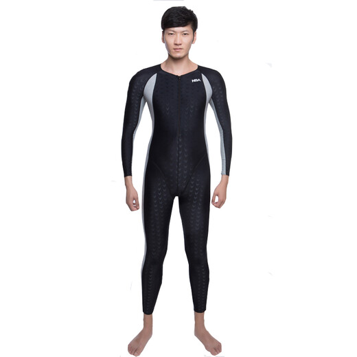 NSA Unisex Second Generation Shark Skin Sun Protection Waterproof Mother Full Body One Piece Warm Swimsuit 553 Black + Shark Skin Swimming Cap M (1.55m/85Jin Jin is equal to 0.5kg)