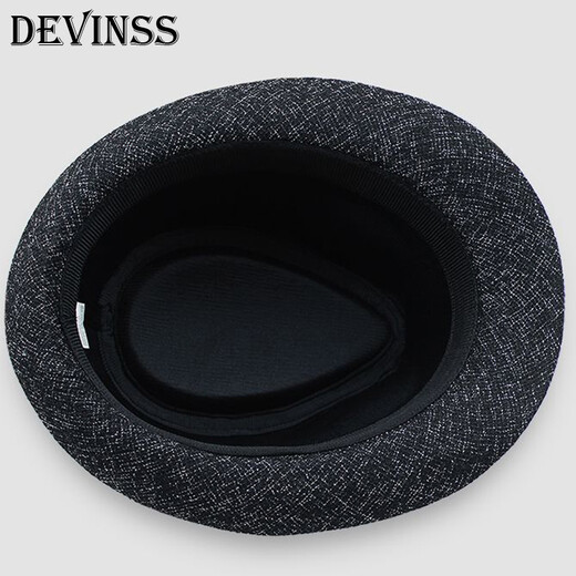 DEVINSS Top Hat Unisex Hat Autumn and Winter Warm Woolen Hat Fashionable and Stylish Small Top Hat Black