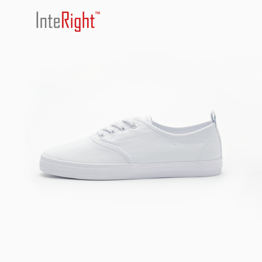 INTERIGHT solid color fresh sneakers women's basic versatile white shoes women's fashion casual sports canvas shoes women's white 37