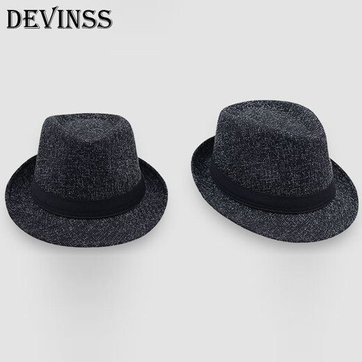 DEVINSS Top Hat Unisex Hat Autumn and Winter Warm Woolen Hat Fashionable and Stylish Small Top Hat Black