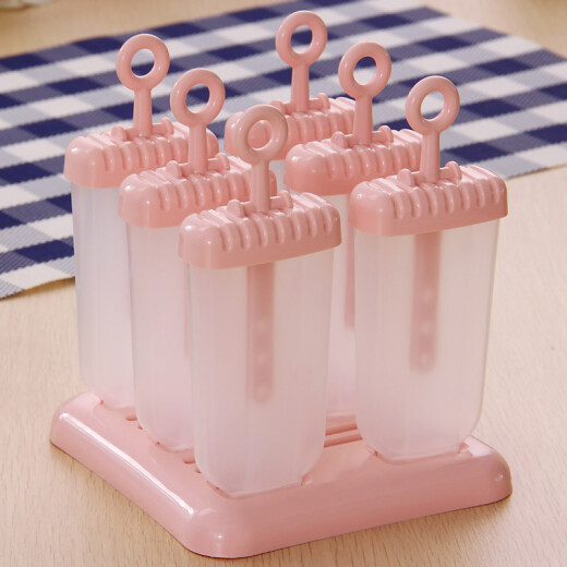 Ou Runzhe Ice Cube Mold Ice Cream Mold Homemade Ice Cream Popsicle Ice Cream Model Children's DIY Creative Homemade Popsicle Ice Cream Popsicle Mold 1 Set of 6 Pack Pink