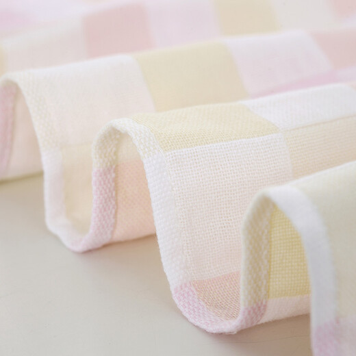 Wenlian square towel, children's towel, male and female baby sweat towel, saliva towel, baby cleansing towel, baby soft absorbent towel, hand towel, small pink yellow