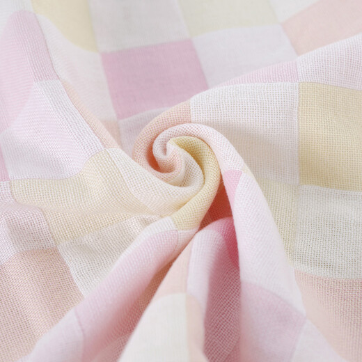 Wenlian square towel, children's towel, male and female baby sweat towel, saliva towel, baby cleansing towel, baby soft absorbent towel, hand towel, small pink yellow