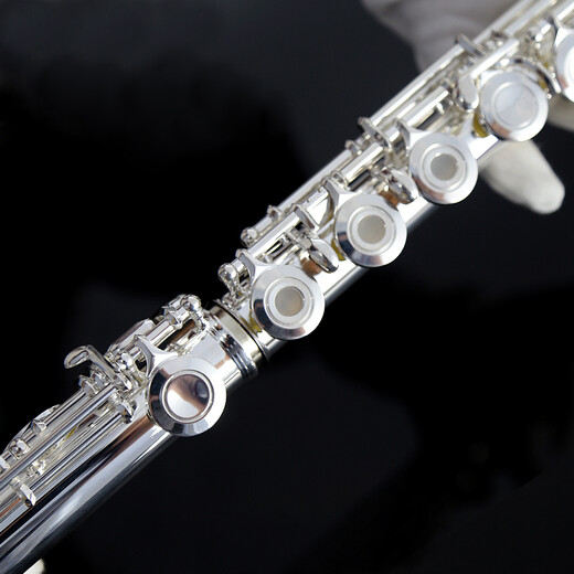 
ROFFEE flute instrument 17 open and closed hole dual-purpose silver-plated flute students beginners playing elbow flute instrument 17 hole C-tuning white copper open and closed hole dual-purpose 505 college level