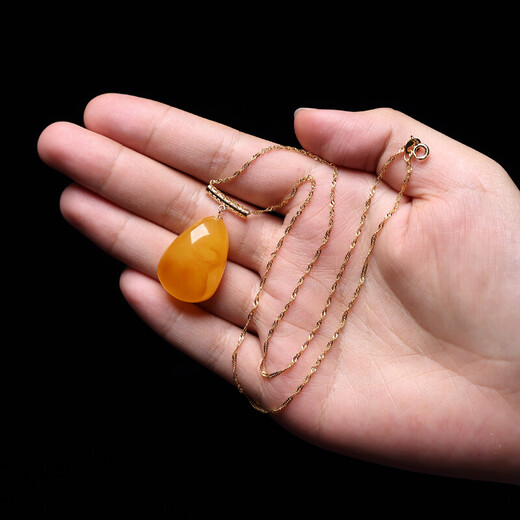 Ouchini 18k gold rose beeswax, natural chicken fat, yellow and red beeswax, amber carving full of honey, women's model, with certificate 18K gold beeswax M013, customization takes 5-7 working days