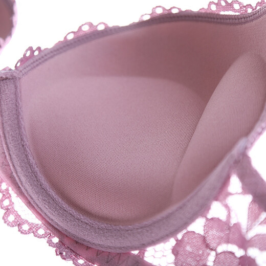 Glambody MAGIC NATURAL LINE European and American sexy lace embroidered top thin and bottom thick bra set thickened deep small breast push-up women's underwear 842002 purple 36/80B+with pants