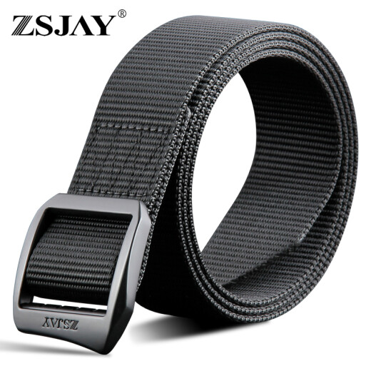 Tactical Bird durable outdoor nylon belt smooth buckle canvas belt men's youth casual sports outdoor jeans belt R19-black (black buckle) 115CM