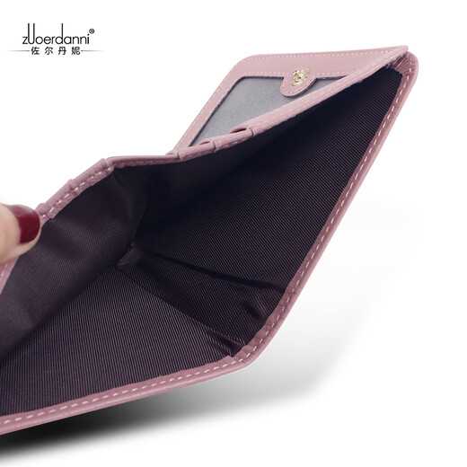 Zordani wallet women's new short bee wallet student head layer cowhide ladies card wallet 7016 black