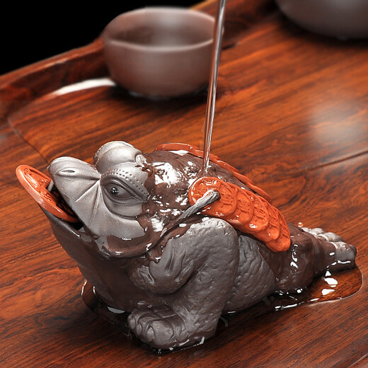 Tang Feng Zisha Tea Pet Golden Toad Tea Set Tea Tray Ornaments Water Spray Tea Pet Boutique TF-4097 Jubao Golden Toad Tea Pet 28