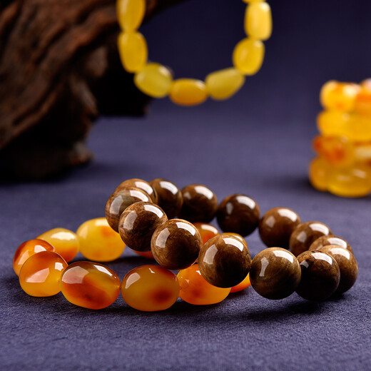 OUCERNY beeswax bracelet for women, natural raw stone, Baltic chicken oil, yellow and red honey, men's amber bracelet, unique product A8220