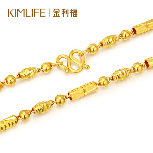 Kimlife Jewelry (KIMLIFE) gold necklace pure gold olive beads bamboo tube three-in-one chain for men about 15.75-15.95 grams