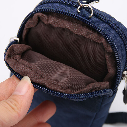 Tuzun three-layer waterproof wrist and arm bag, multi-functional mobile phone coin purse, children and the elderly hanging neck bag _Colorful twill