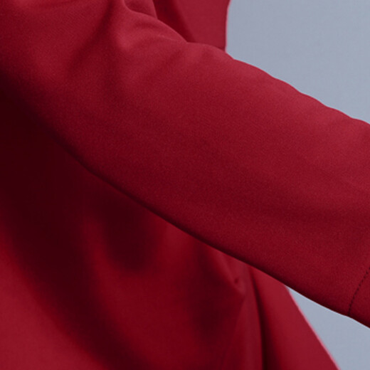 FUBIXIAN 2017 new autumn ruffled beaded dress nine-quarter sleeves slim and elegant professional women's wear Q8021 maroon L FUBIXIAN 2017 new autumn ruffled beaded dress nine-quarter sleeves slim and elegant professional women's wear Q8021 maroon L