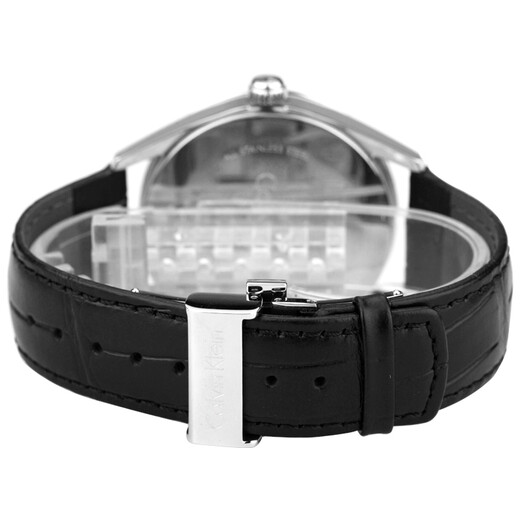 CK CalvinKlein watch FORMALITY series men's watch silver plate black belt quartz watch K4M211C6