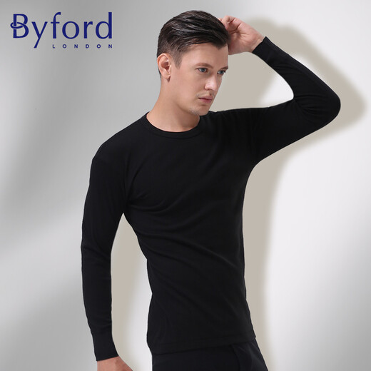 BYFORD (BYFORD) men's autumn clothes and autumn pants cotton counter knitted thermal underwear set long sleeve base men's red MW8826846 MW8826-top-black-thin 2XL