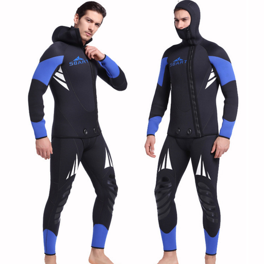 SBART 3/5MM wetsuit split thickened to keep warm and cold, winter swimming sports surfing deep snorkeling anti-scratch jellyfish suit 1164 black 5MM one-piece XXXL