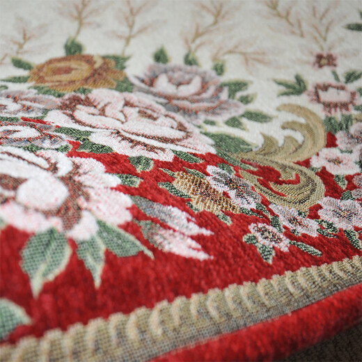 Zhonghong European pastoral chenille jacquard door mat entry entrance floor mat washable and machine washable wear-resistant blended woven computer chair mat foot mat non-slip floor mat entrance door 904 red 70*140CM