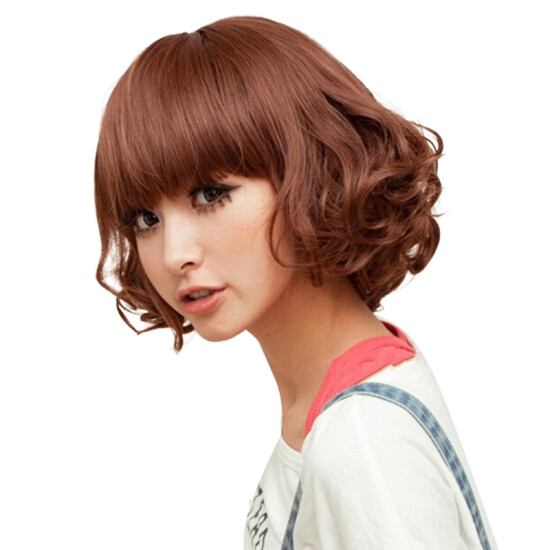 dark brown short hair wig