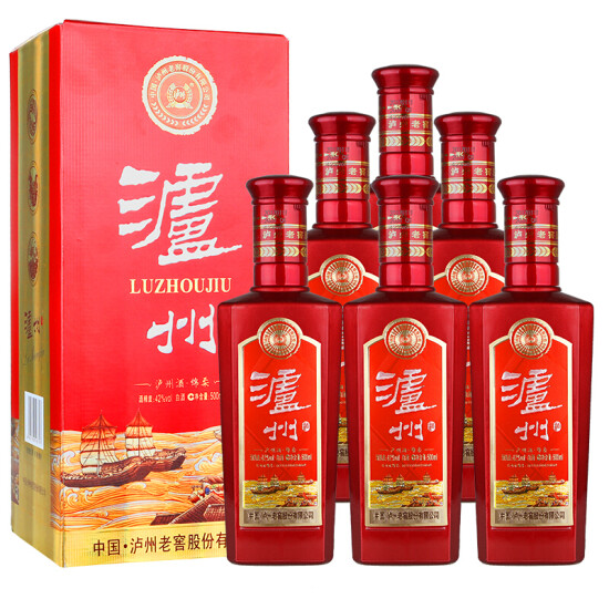 Normal Delivery Luzhou Laojiao Shares Luzhou Wine Soft Liquor Built In 3 Handbags 42 Degrees 500ml 6 Bottles Full Box