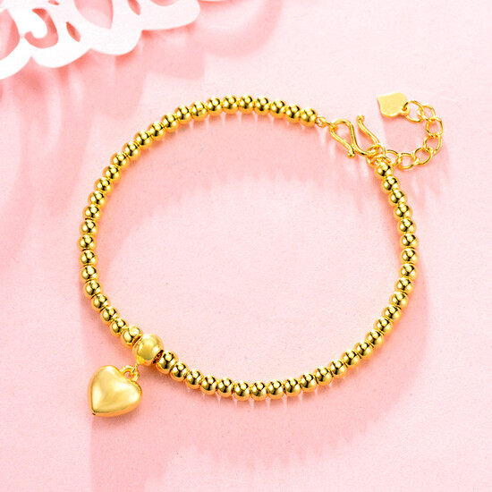 heart shaped gold bracelet