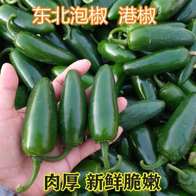 GEWOSI fresh Hong Kong peppers, Mexican peppers, pickled peppers, spicy, thin skin and thick flesh, seasonal farm-grown whole box supermarket vegetables, peppers 5*0.5kg, spicy