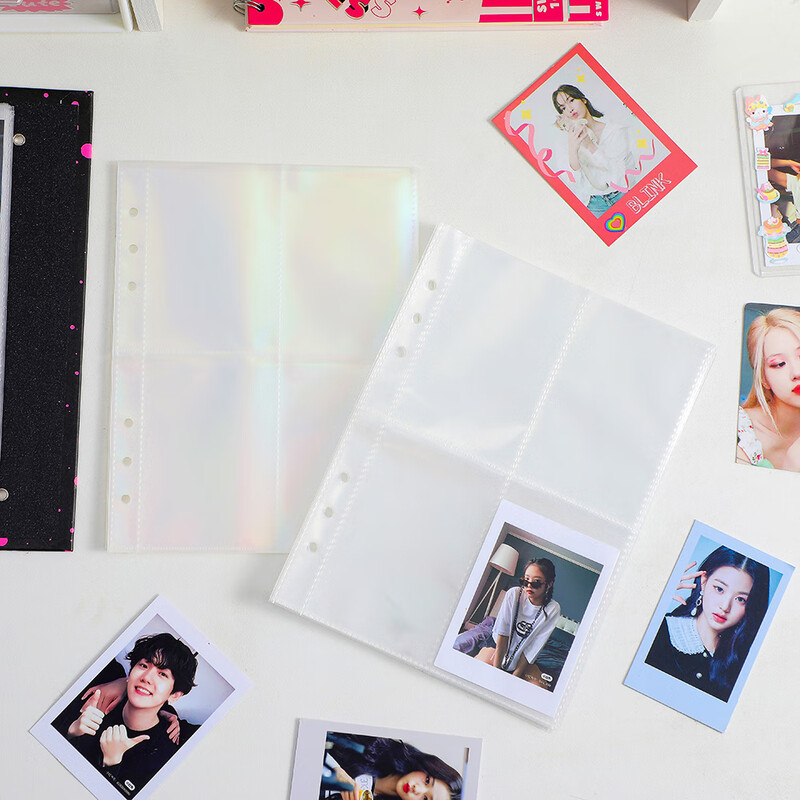 a5镭射6孔相册内页3寸5寸7寸活页替芯卡册透明内页配件a53寸4格内页10