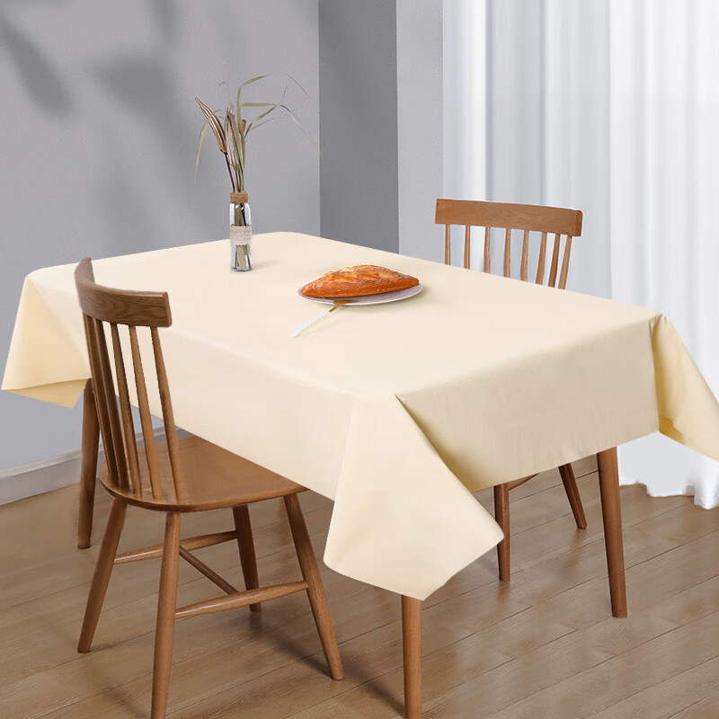 Beyou disposable tablecloth stone cloth disposable tablecloth rectangular waterproof and oil-proof thickened hotel dining room commercial delivery versatile light yellow 1.0x1.6 meters 10 sheets stack