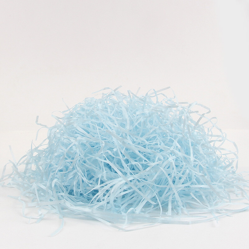 Shengrong dry raffia filling gift box paper wadding raffia gift box shredded paper silk gift decoration gift box gift box packaging light blue 500g