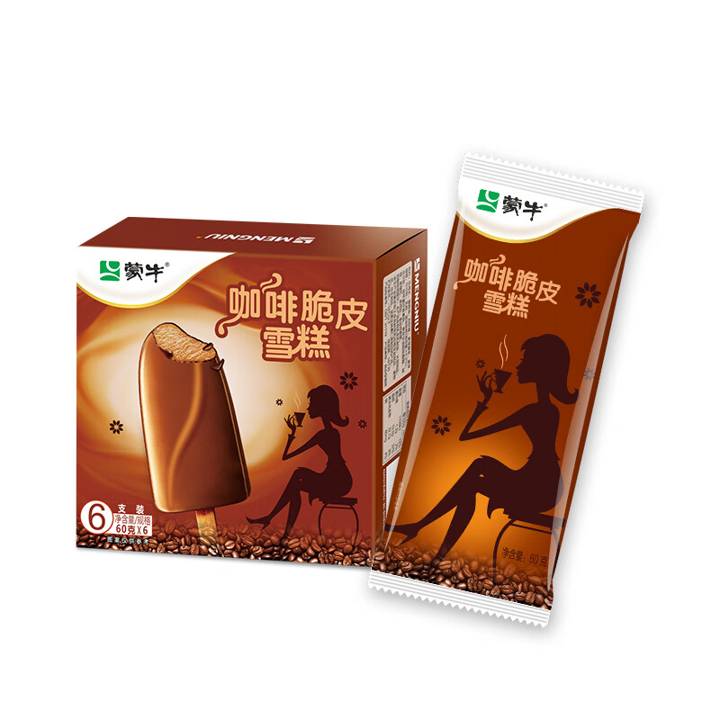 Mengniu Espresso Coffee Crispy Flavor Ice Cream 60g*6 pieces/box Ice Cream Popsicle Milk Cake