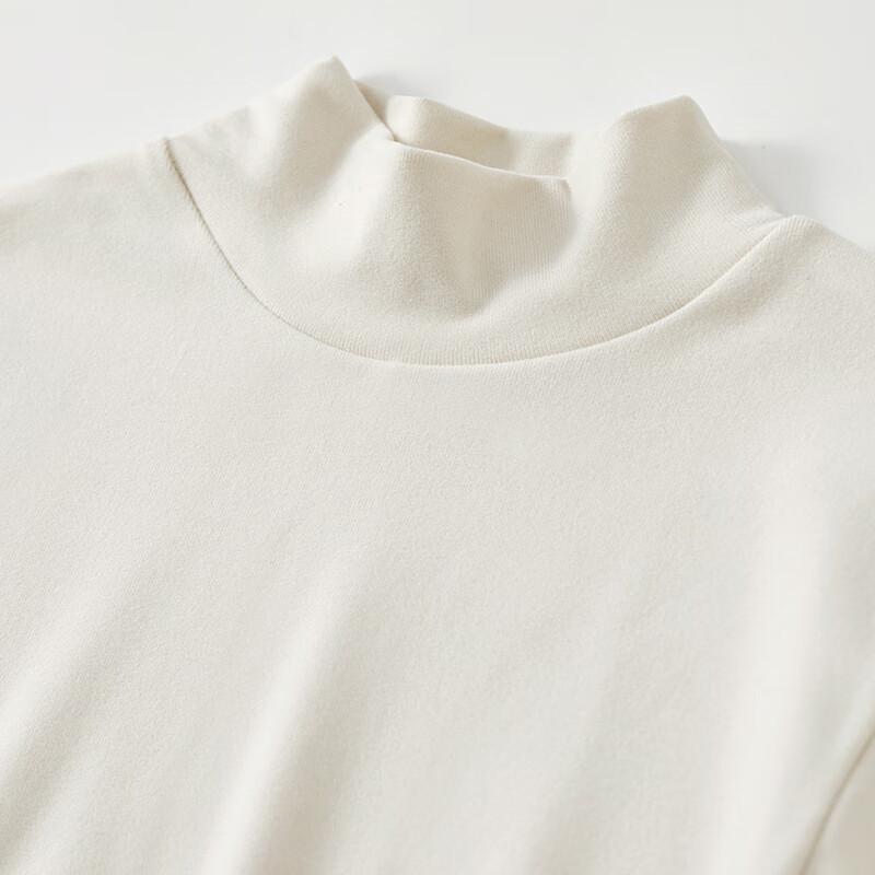 Shandubila's 24th winter new product warm coconut velvet semi-high stand-up collar bottoming shirt brushed T-shirt women's autumn and winter new inner top Milk Tea Apricot L