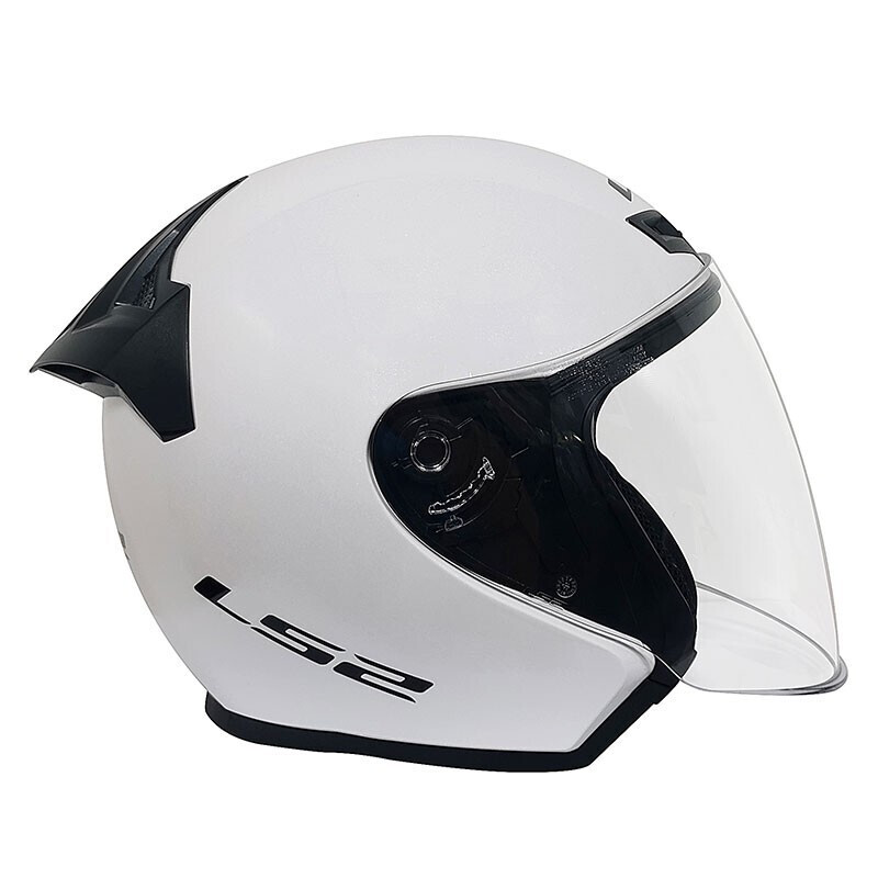 LS2 new motorcycle helmet quarter helmet electric moped four seasons large tail large size men and women half helmet OF608 flash white 2XL (recommended 59-60CM)