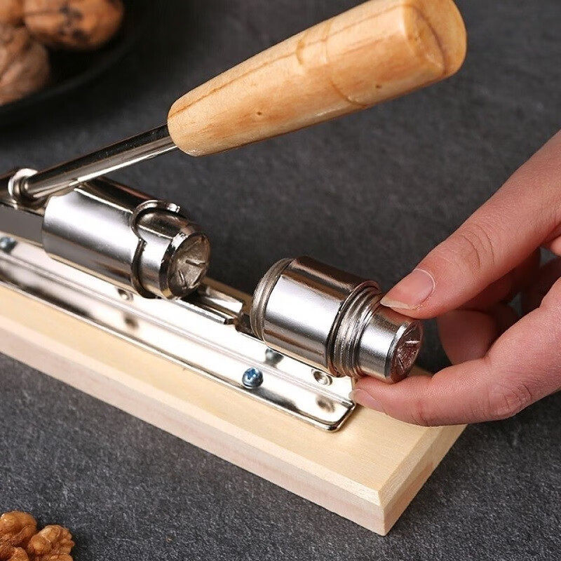 Kadel Walnut Clamp Hand Push Mechanical Nut Opener Nut Clamp Multi-functional Whole Nut Clamp to Open and Crack Walnuts Effortlessly