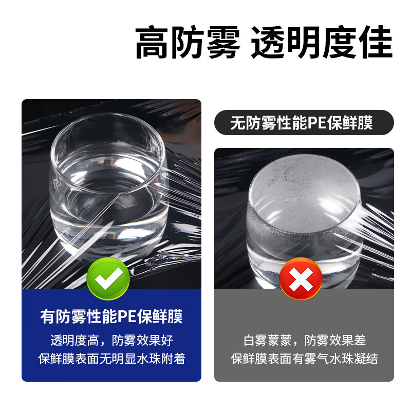 SHUANG YU Large Commercial Cling Film PE Food Grade 300m*45cm High Temperature Resistant Food Film Can Be Microwaved for Household Use