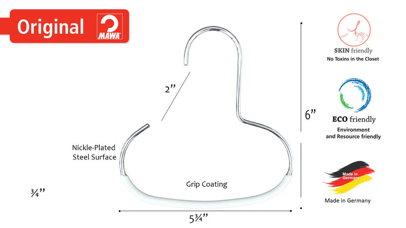 MAWA steel scarf hanger set of 40 pieces white