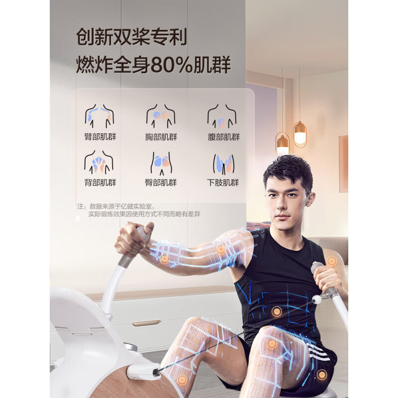 Yijian H7 rowing machine home fitness equipment foldable smart magnetic control indoor super non-water resistance premium version - magnetic control unplugged - sculls rowing/