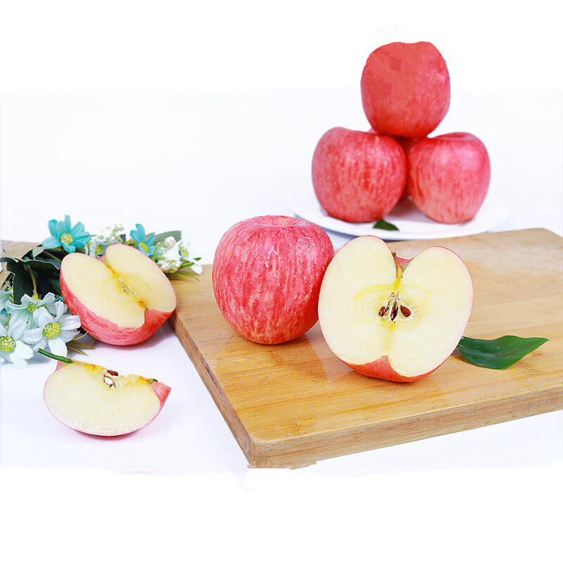Jingmi Luochuan Apple Red Fuji Fresh Fruit New Fruit Gift Box Net Weight 4.6 Jin Single Fruit 170g Origin Head Straight Hair