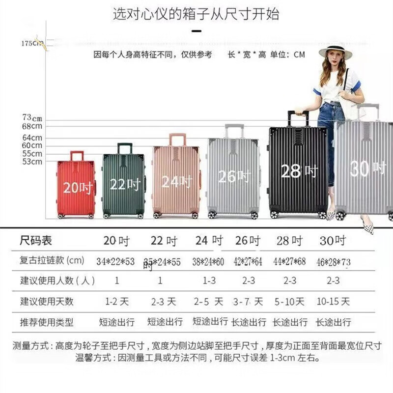 Goldman's Luggage Large Capacity Leather Case Student Travel Trolley Case with Spinner Wheels Sturdy and Durable Small Password Suitcase Noble Black Upgraded Thickened Zipper Type Zipper 26 Inches Medium and Long-distance College Students Living on Campus