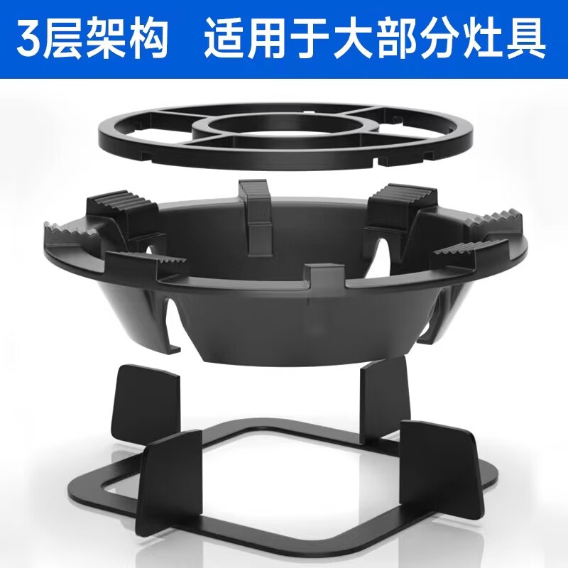 Suitable for boss gas stoves, fire gathering windshield, gas stove energy-saving ring, stove top, household anti-slip bracket, milk pot holder, striped 2 4-claw + 1 milk pot holder, double anti-slip