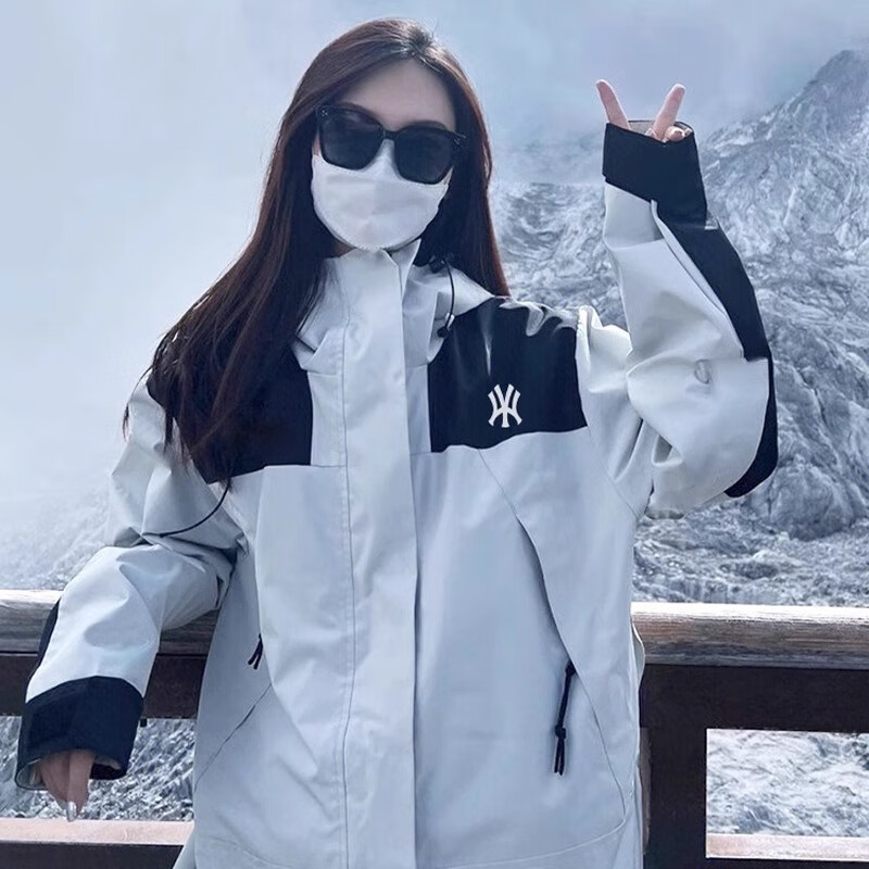 Charge. Men's Spring and Autumn Couple Soft Shell Jacket Windproof and Waterproof Three-in-One Detachable Couple Mountaineering Suit for Women, Same Style for Men and Women - Black - Single Jacket 2xl