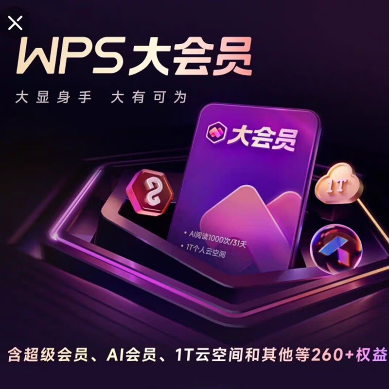 WPS big membership recharge includes AI rights one-year card wps ai membership super membership monthly and weekly card 7 days and 30 days recharge account and customer service WPS super club March
