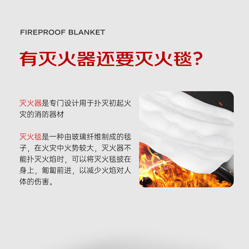 Quxing fire blanket fire blanket commercial kitchen household national fire certification fiberglass escape blanket 1.5*1.5 meters