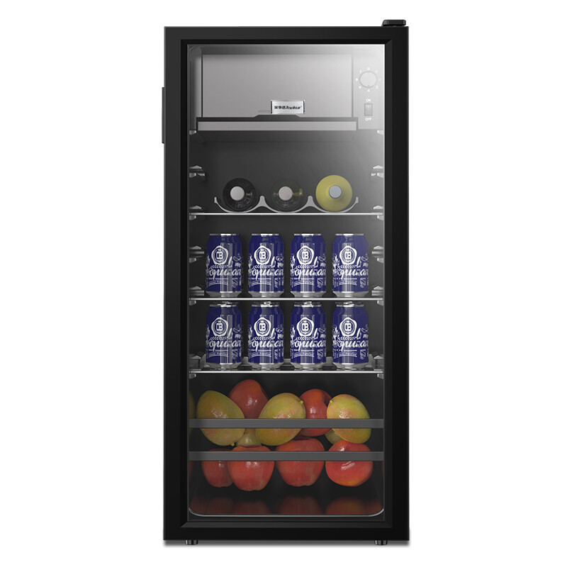Royalstar ice bar refrigerator European style constant temperature wine cabinet hotel home living room refrigerator mini small single-door office fresh display display sample tea beverage cabinet first-class energy efficiency 118L refrigeration + micro-freezing + blue light + wine rack