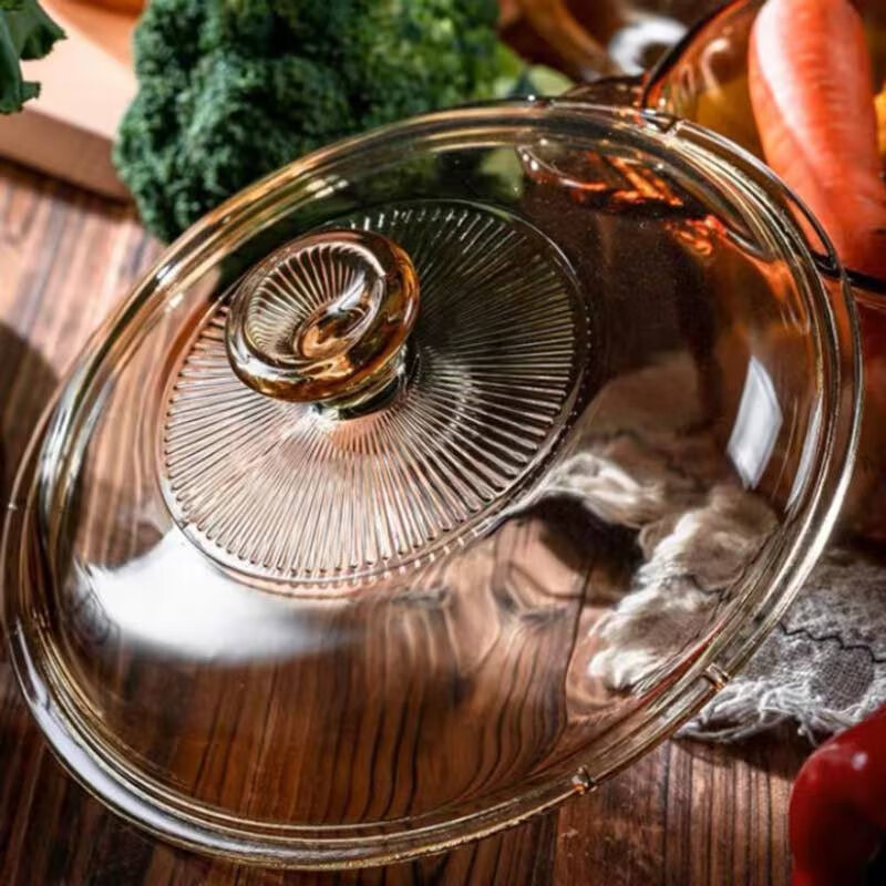 Corning glass pot lid 0.8L/1.2L/2.25L/2.5L/3.5L/4.1L/5L/5.5L Special Corning lid Amber lid (Crystal Color 1.25/1.5L) 17.5cm