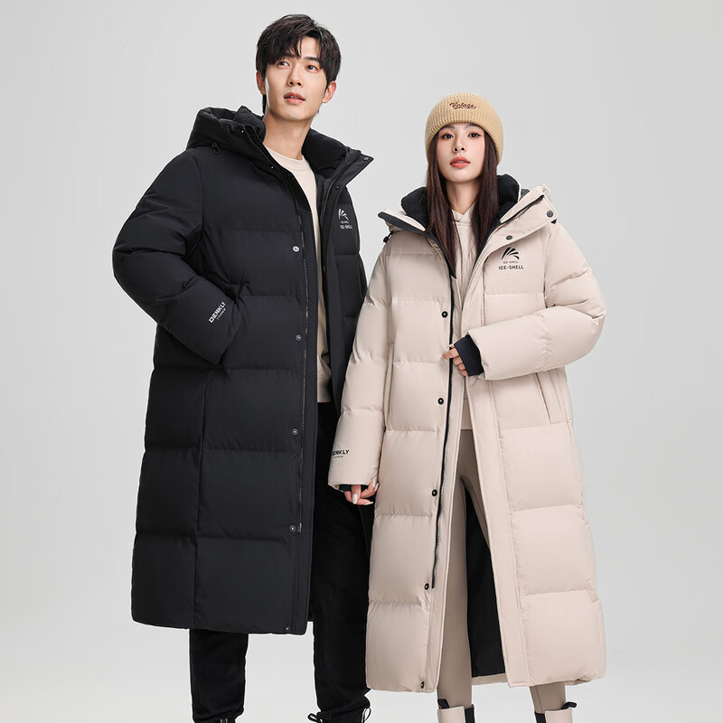 Yaya Wang Yibo same style couple fashion long thickened and warm urban outdoor hooded down jacket
