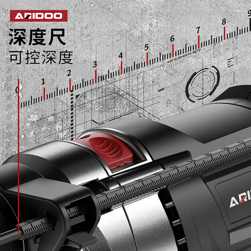 Ai Ruidun Impact Drill Household 220V Corded Multi-Function Hand Electric Drill Drilling Electric Screwdriver Dual-Purpose Screwdriver Industrial Model + Drill Bit Cutting and Grinding Set - Plastic Box + 2 Drill Bits