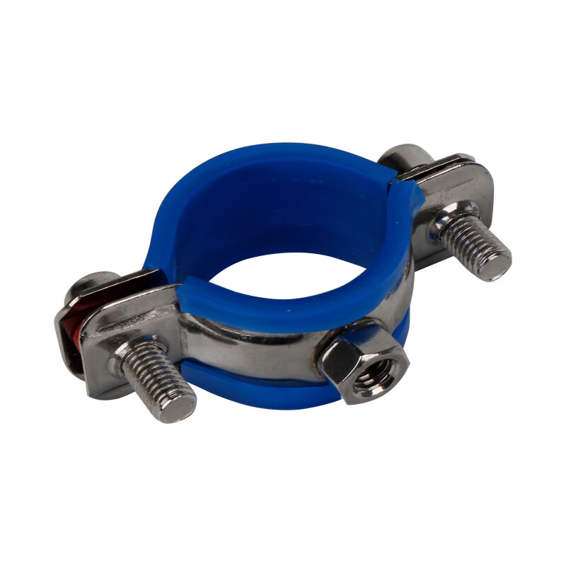 Lihaitun 304 stainless steel pipe clamp fixed pipe bracket with pad steel pipe hoop pipe clamp water pipe clamp pipe buckle clamp 25-27MM with pad welding M8 nut with rubber pad