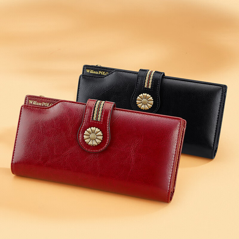 WILLIAMPOLO Wallet Women's Paul New European and American Fashion Large Capacity Niche Design Wallet Long Multi-Card Slot Card Bag Clutch Women's Gift Yellow Long Wallet