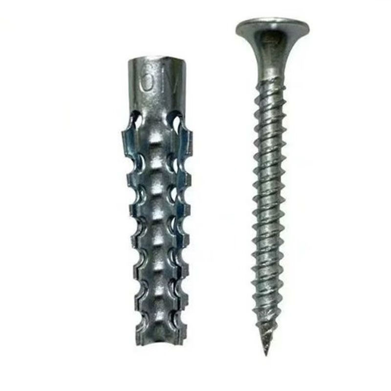 Vinoa plastic expansion pipe nail expansion plug upgraded version lightweight iron expansion screw lightweight brick wall expansion 6mm iron expansion pipe + screws 50 sets