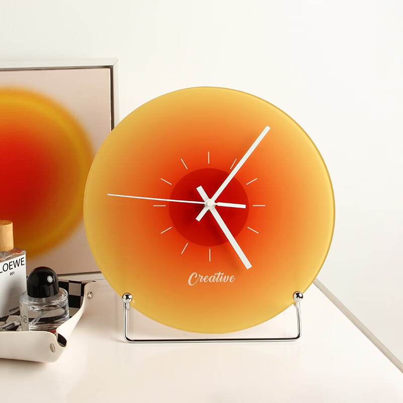 BHM ins style sunset clock table clock living room desktop simple bedside creative clock sunset clock