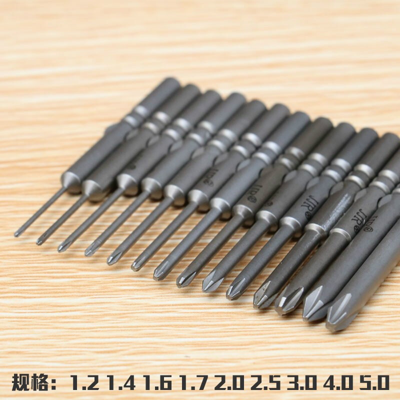 JY801 Cross Electric Bit Strong Magnetic Hardened Electric Bit Tip Electric Screwdriver Bit S2 Steel Electric Screwdriver Bit 5MM Handle 5*60*1.2*25*00#